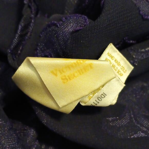 Victoria’s Secret Gold Label Sheer Maxi Slip Dress Purple Vintage Style Sz M - Picture 4 of 5